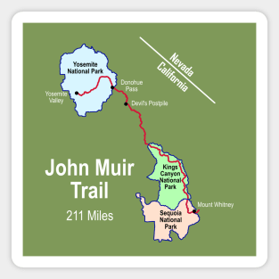 John Muir Trail Route Map Magnet